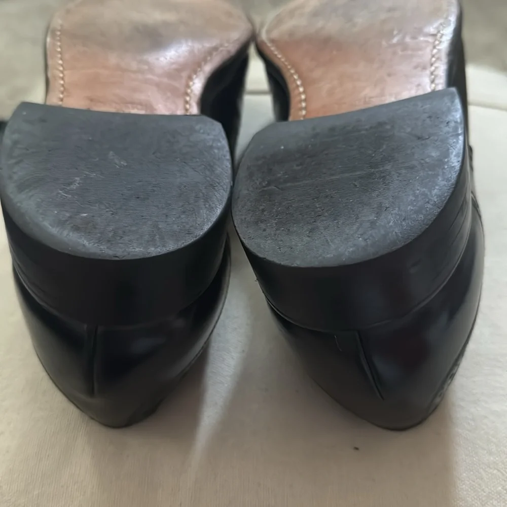 Johnston & Murphy Black Bradford Cap Toe Leather Men's Dress Shoes Sz‎ 8 1/2